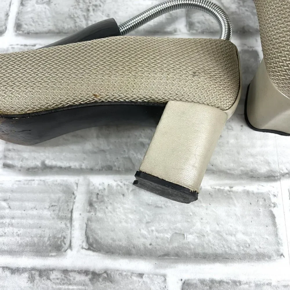Stuart Weitzman Women’s Size 8 Square Toe Woven Pumps Vintage